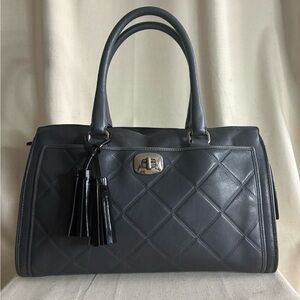Coach Legacy Chelsea Gray Quilted Leather Turnlock Satchel